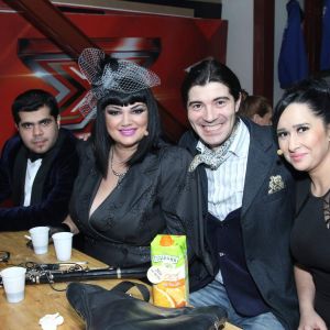 Taking a break at the recording stage where X Factor and Your Face Sounds Familiar is recorded.
With Ozana Barabancea, Voicu and Pandelescu - 2 great musicians whose families have musicians in the family for many generations.