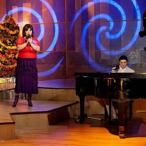 Peter accompanying Romanian jazz singer and TV personality Ozana Barabancea