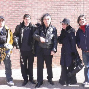 Spark Festival - February 2008. From left to right: Andrei Kivu, Petre Teodorescu, Iancu Dumitrescu, Ana Maria Avram, Gustavo Aguilar on a sunny day at minus 20 degrees - University of Minnesota.
Part of Hyperion Ensemble on tour with Ana-Maria Avram / Iancu Dumitrescu